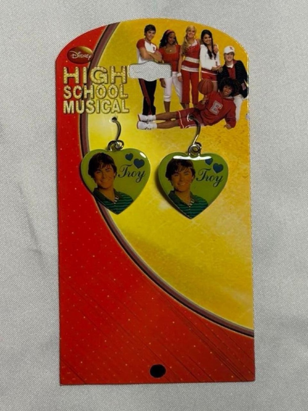 Disney High School Musical Green Troy Heart Earrings